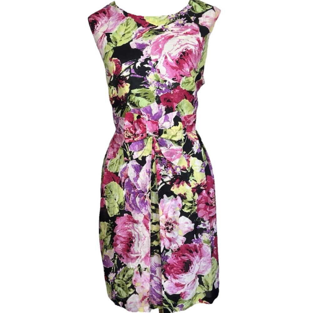 Helene Berman | Floral Dress | Midi | Size 12 | Garden Party | Cocktail | Pink
